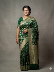 Emerald Green Banarasi  Saree