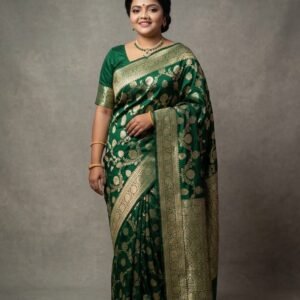Emerald Green Banarasi Saree