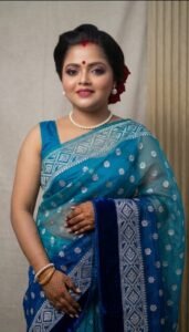 Aqua Blue Jamdani Saree